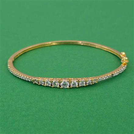 American Diamond Openable kada with Rhodium Plating 2 Tone Plating