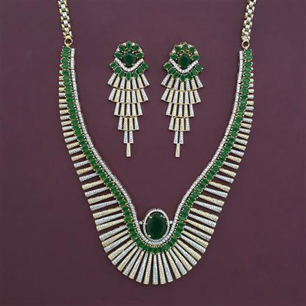 American Diamond Classic Necklace with 2 Tone Plating