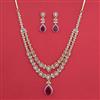 American Diamond Classic Necklace with 2 Tone Plating