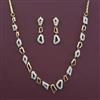 American Diamond Delicate Necklace with Rhodium Plating 2 Tone Plating
