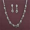 American Diamond Delicate Necklace with Rhodium Plating 2 Tone Plating