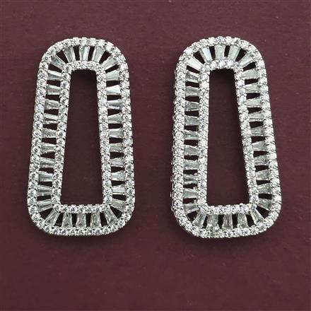 American Diamond Classic Earring with Rhodium Plating 2 Tone Plating Mehndi Plating Carat Plating