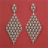 American Diamond Long Earring with Rhodium Plating 2 Tone Plating Mehndi Plating Carat Plating