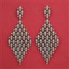 American Diamond Long Earring with Rhodium Plating 2 Tone Plating Mehndi Plating Carat Plating