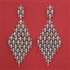 American Diamond Long Earring with Rhodium Plating 2 Tone Plating Mehndi Plating Carat Plating