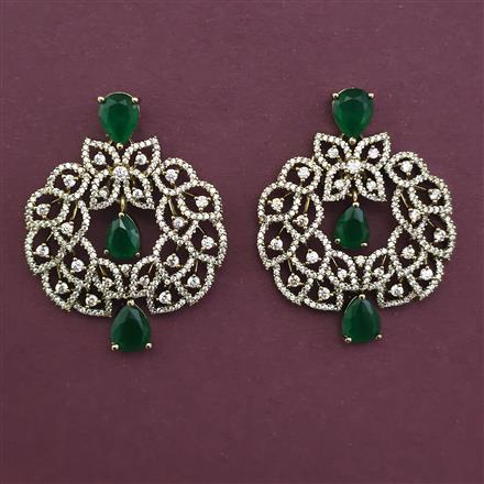American Diamond Classic Earring with Mehndi Plating