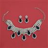 American Diamond Pearl Necklace with Rhodium Plating