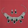 American Diamond Pearl Necklace with Rhodium Plating
