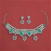 American Diamond Pearl Necklace with Rhodium Plating