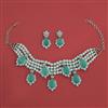 American Diamond Pearl Necklace with Rhodium Plating