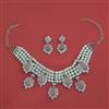 American Diamond Pearl Necklace with Rhodium Plating