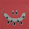 American Diamond Pearl Necklace with Rhodium Plating