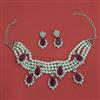 American Diamond Pearl Necklace with Rhodium Plating