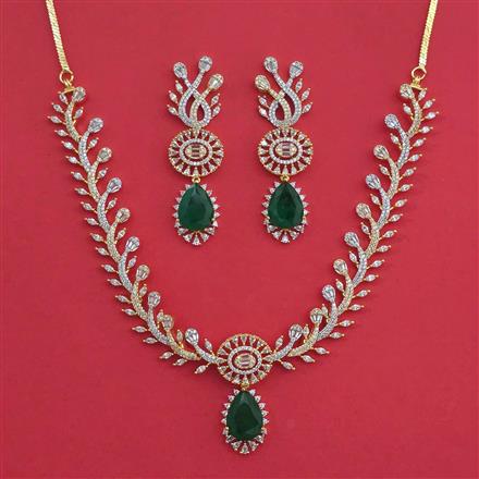 American Diamond Classic Necklace with 2 Tone Plating