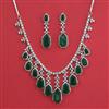 American Diamond Classic Necklace with Rhodium Plating