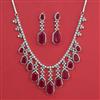 American Diamond Classic Necklace with Rhodium Plating