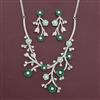 American Diamond Classic Necklace with Rhodium Plating