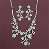 American Diamond Classic Necklace with Rhodium Plating