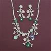 American Diamond Classic Necklace with Rhodium Plating