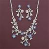 American Diamond Classic Necklace with Rhodium Plating