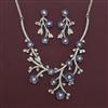 American Diamond Classic Necklace with Rhodium Plating