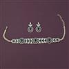 American Diamond Choker Necklace with Carat Plating