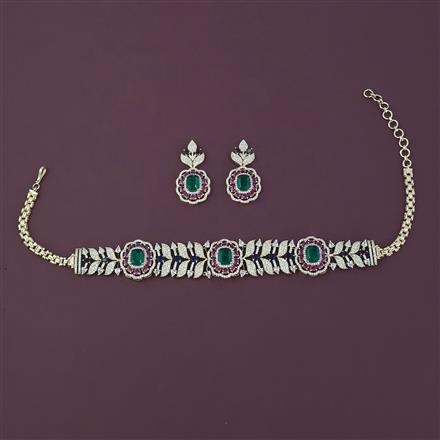 American Diamond Hazoorilal Necklace with Carat Plating