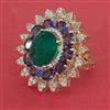 American Diamond Adjustable Ring with Carat Plating