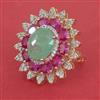 American Diamond Adjustable Ring with Carat Plating