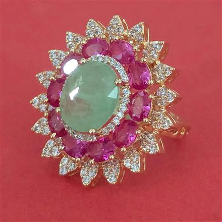 American Diamond Adjustable Ring with Carat Plating
