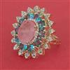 American Diamond Adjustable Ring with Carat Plating
