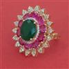 American Diamond Adjustable Ring with Carat Plating