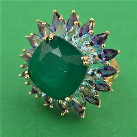 American Diamond Adjustable Ring with Carat Plating