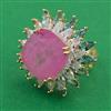 American Diamond Adjustable Ring with Carat Plating