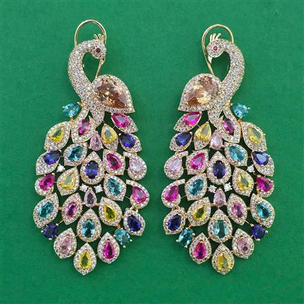 American Diamond Long Earring with Carat Plating