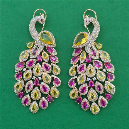 American Diamond Long Earring with Carat Plating