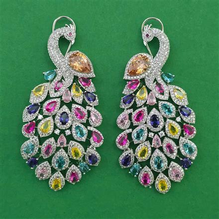 American Diamond Birds Earring with Rhodium Plating