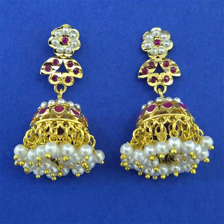 American Diamond Jhumki with Gold Plating