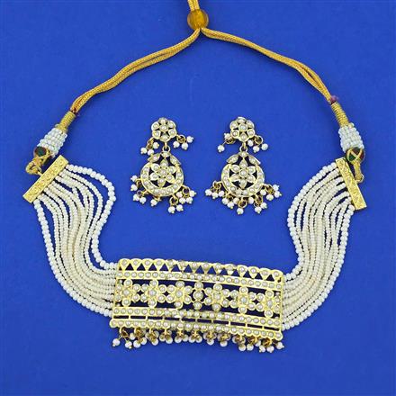 American Diamond Choker Necklace with Gold Plating