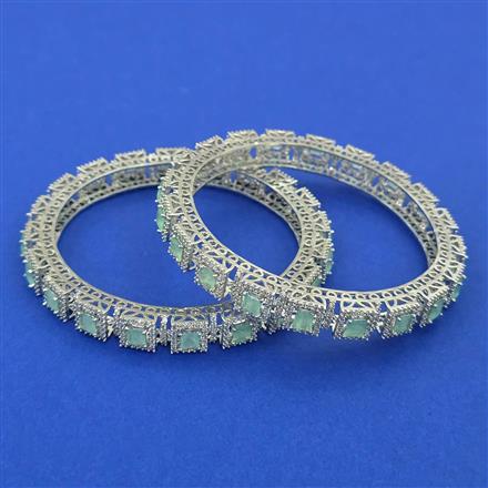 American Diamond Classic Bangles with Rhodium Plating
