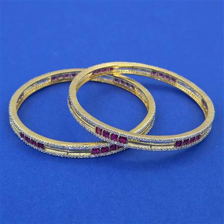 American Diamond Classic Bangles with 2 Tone Plating