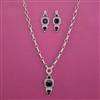 American Diamond Classic Necklace with Rhodium Plating