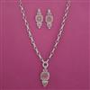 American Diamond Classic Necklace with Rhodium Plating
