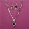 American Diamond Classic Necklace with Rhodium Plating
