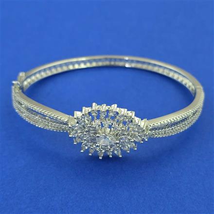 American Diamond Openable kada with Rhodium Plating 2 Tone Plating Mehndi Plating Carat Plating