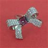 American Diamond Classic Ring with Rhodium Plating