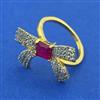 American Diamond Classic Ring with 2 Tone Plating