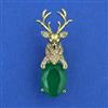 American Diamond Animal Brooch with Mehndi Plating
