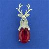 American Diamond Animal Brooch with Rhodium Plating