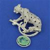 American Diamond Animal Brooch with Rhodium Plating